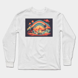 retro vintage art Long Sleeve T-Shirt